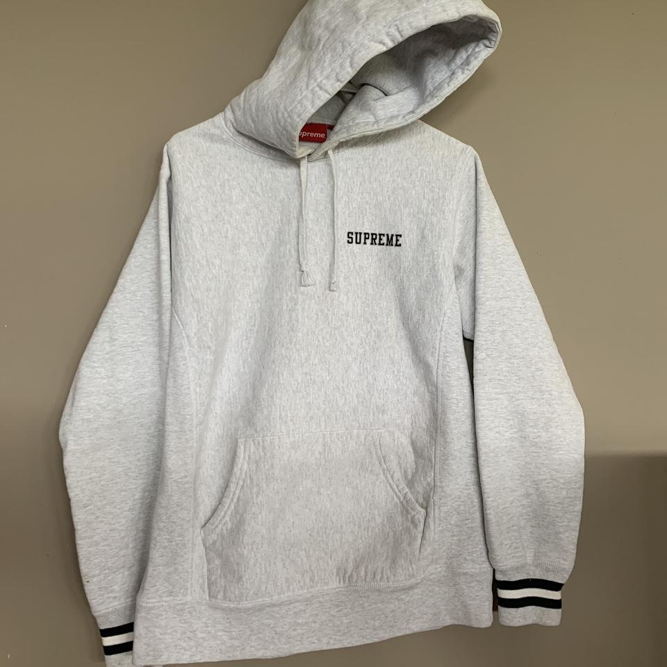 Supreme cutout hoodie in grey men's medium Been - Depop