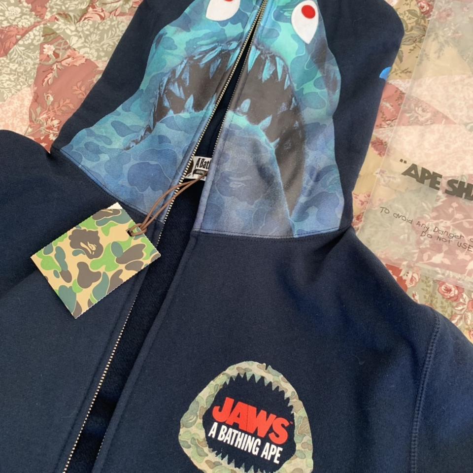 Bape x jaws 2013 shark hoodie Size xxl Taken out Depop