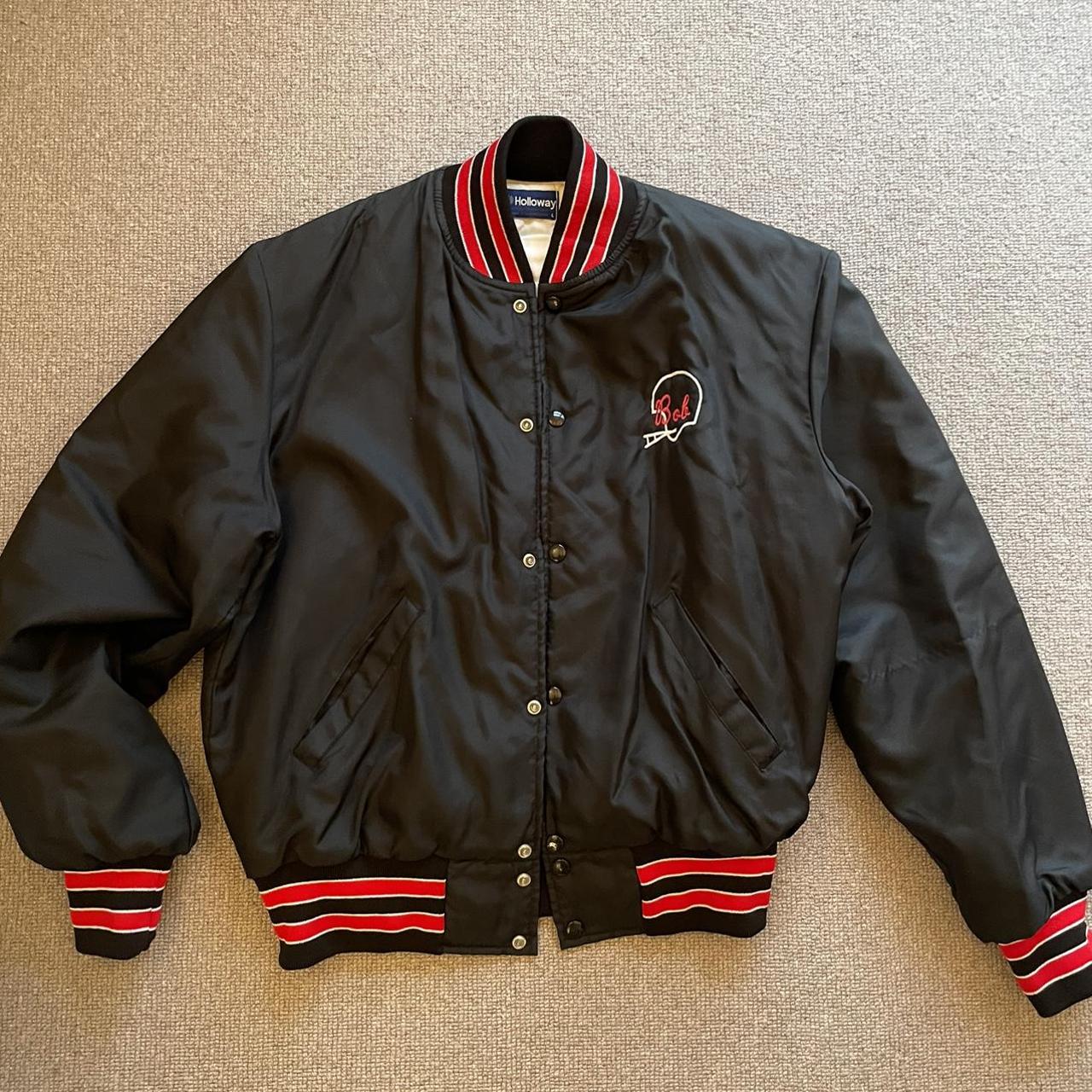 vintage hawks baseball bomber jacket. in good... - Depop