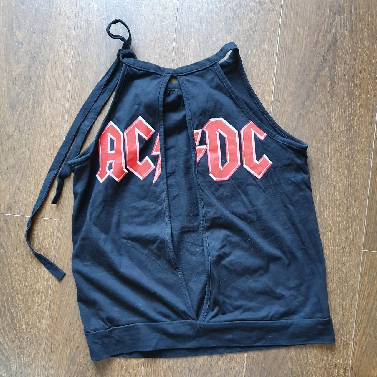 AC/DC 'Are you ready' rare sleeveless black top with... - Depop