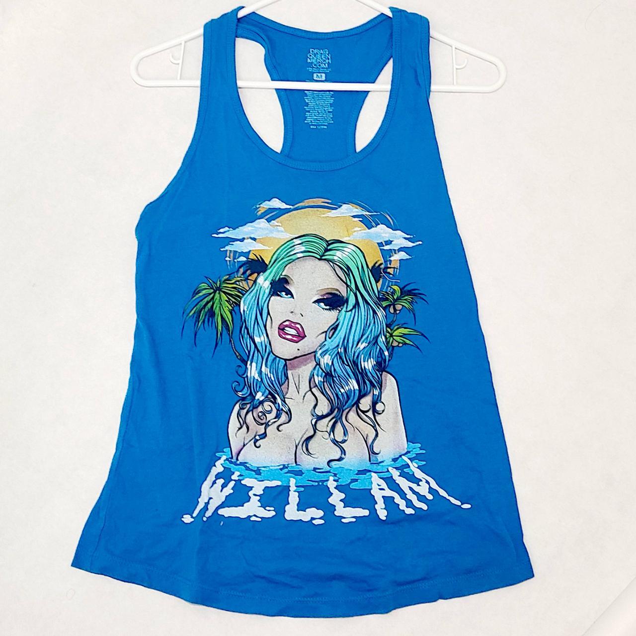 official drag queen merch Willam bright blue tank,... Depop
