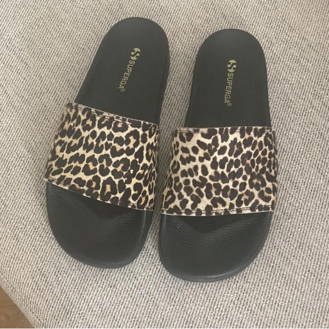 superga slides leopard