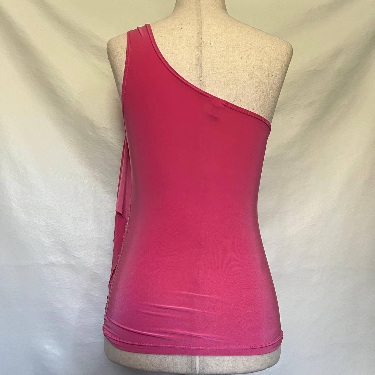 Hot Pink Sonnia K One Shoulder Ruched Fitted Top... - Depop