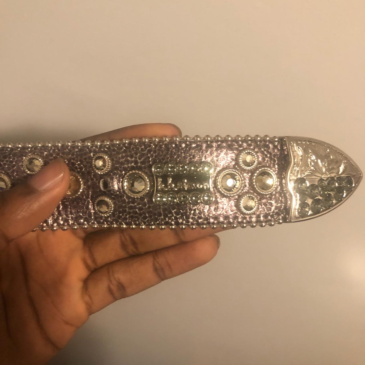 size 30 bb simon white crystal belt ! - 100% - Depop