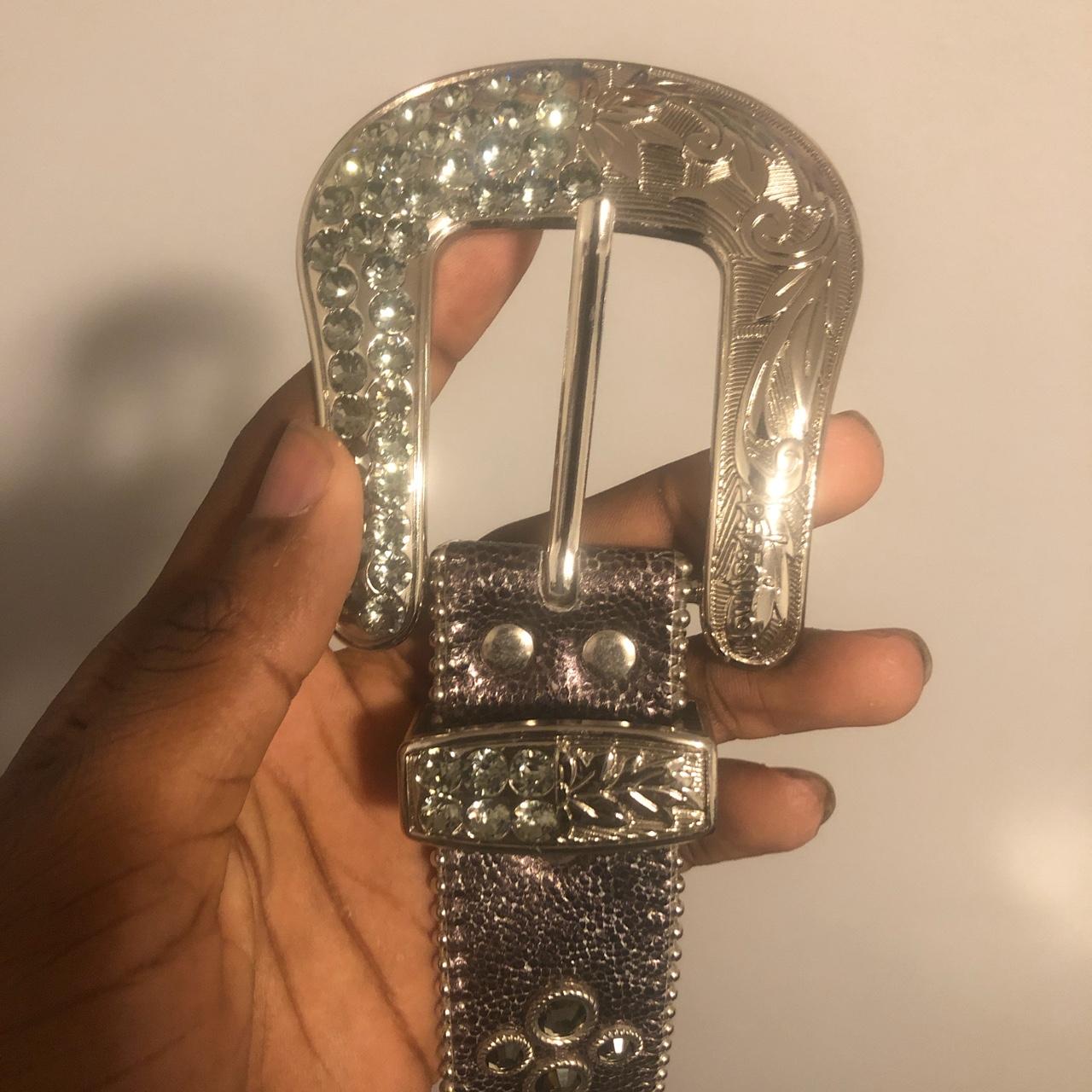 size 30 bb simon white crystal belt ! - 100% - Depop