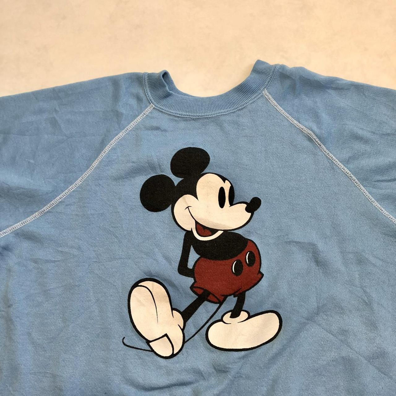 Vintage Disney Mickey Mouse baby blue graphic print... - Depop