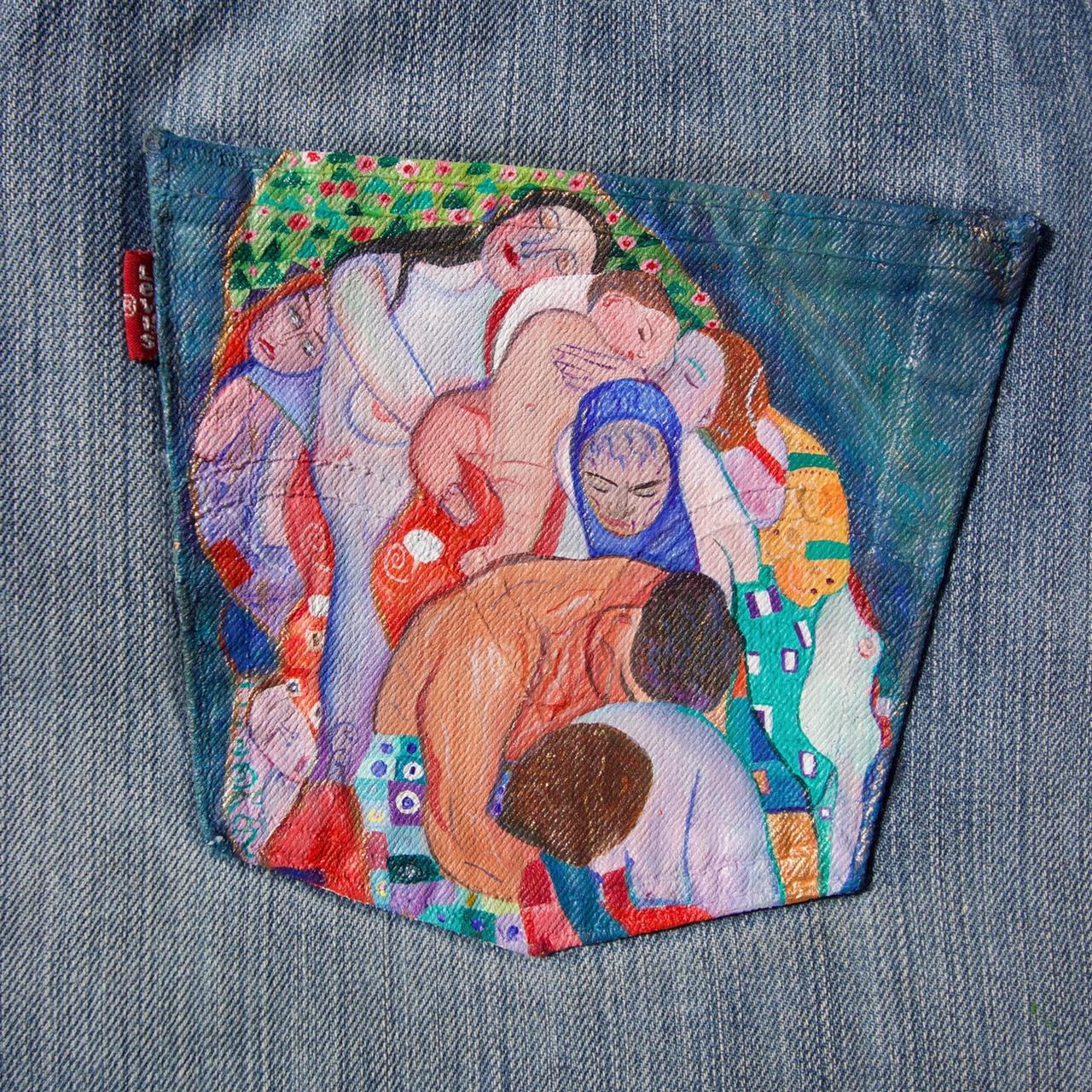 🦋custom painted Louis Vuitton jeans. 🦋 Painted on - Depop