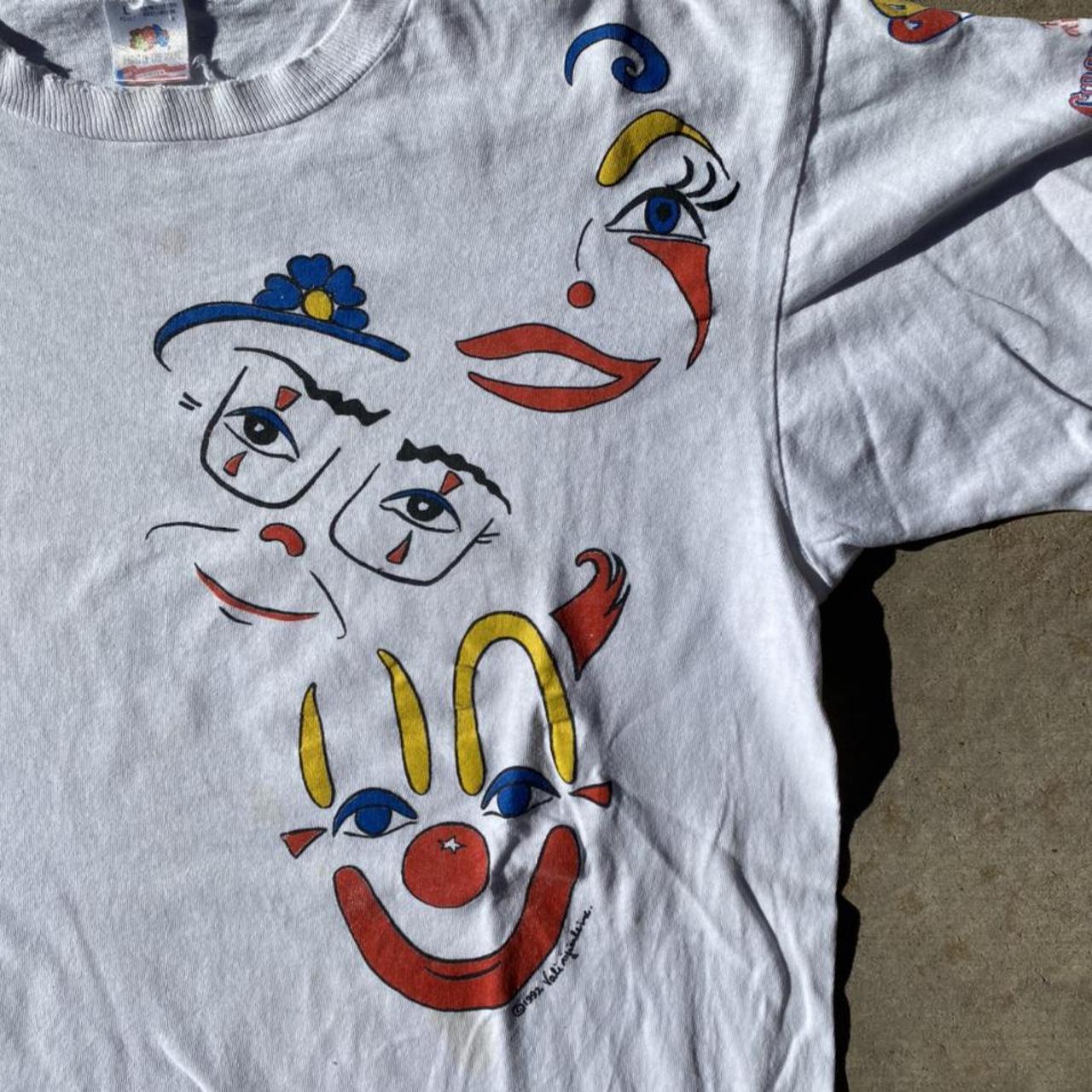 Vintage 1992 Clown art T-shirt circus clown tee on a... - Depop