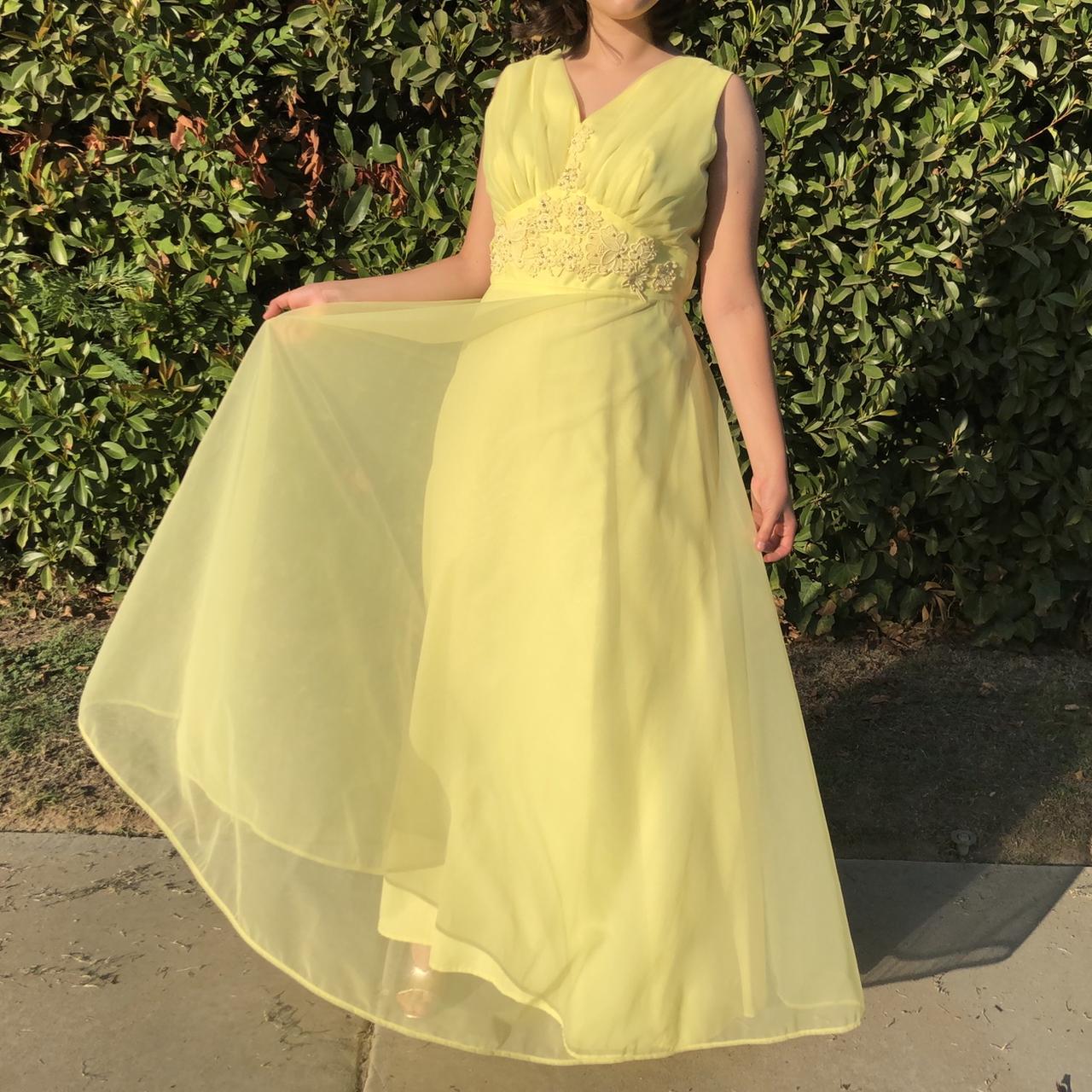 Pale yellow sale chiffon dress