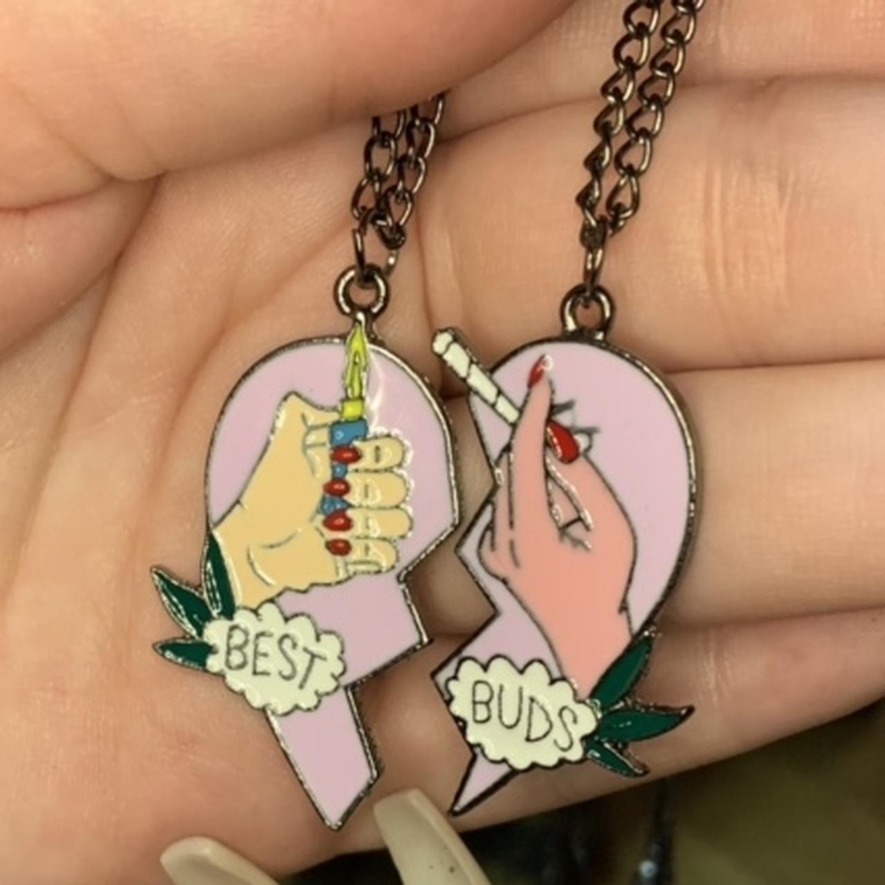 2PC Best Buds Best Friend Necklace Pendant Set Funny Novelty Gift Weed  Jewellery | eBay