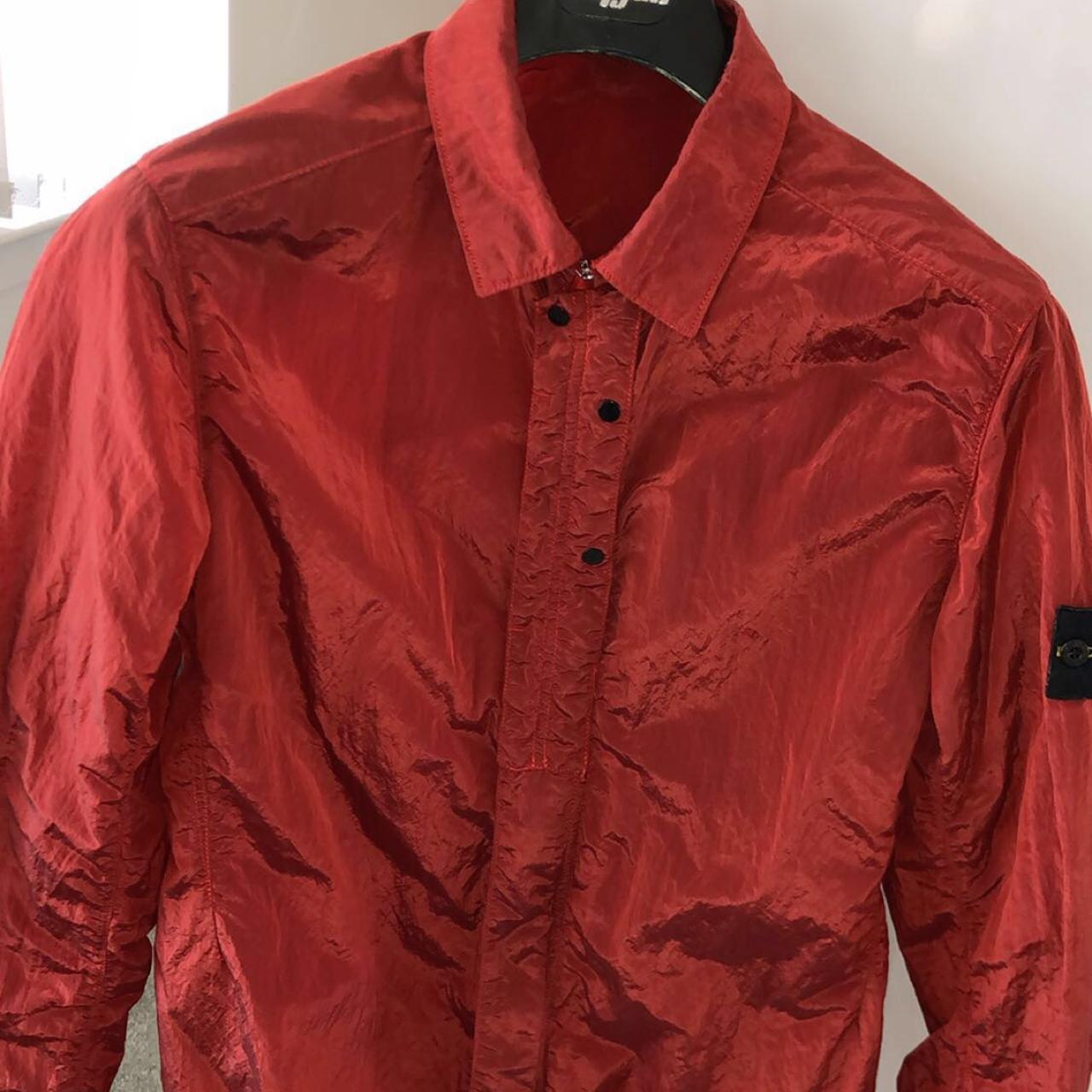 Stone island nylon clearance metal overshirt red