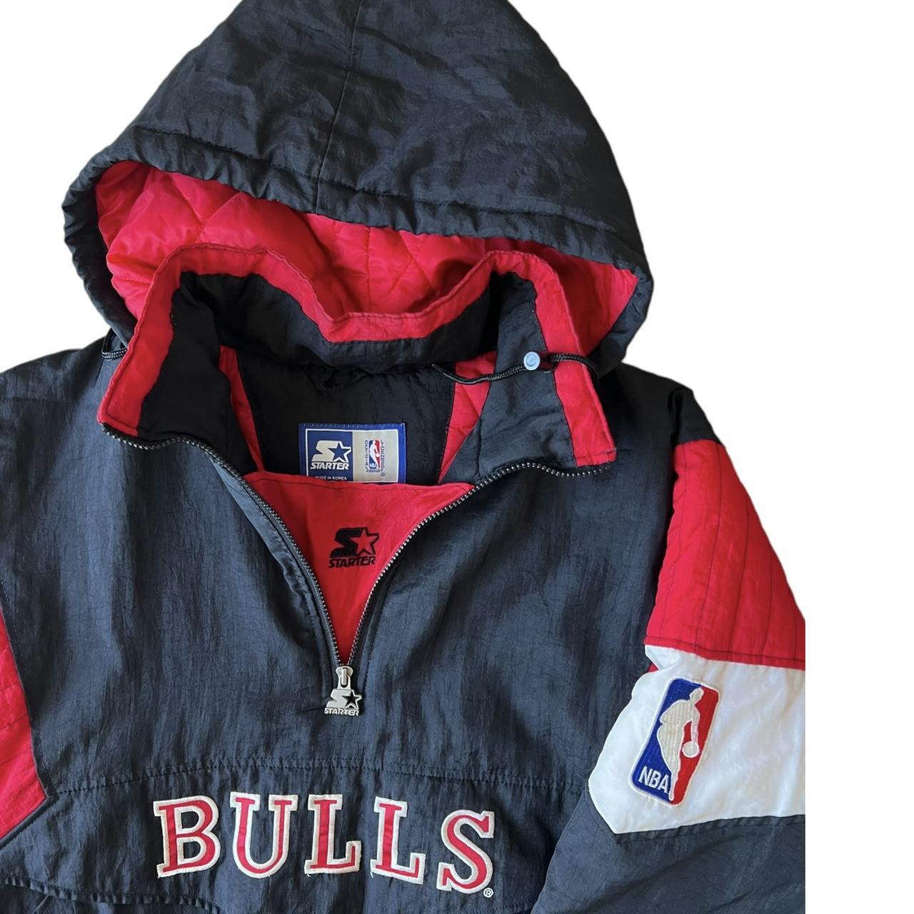 1990s Starter Chicago Bulls Puffer Starter Jacket... Depop