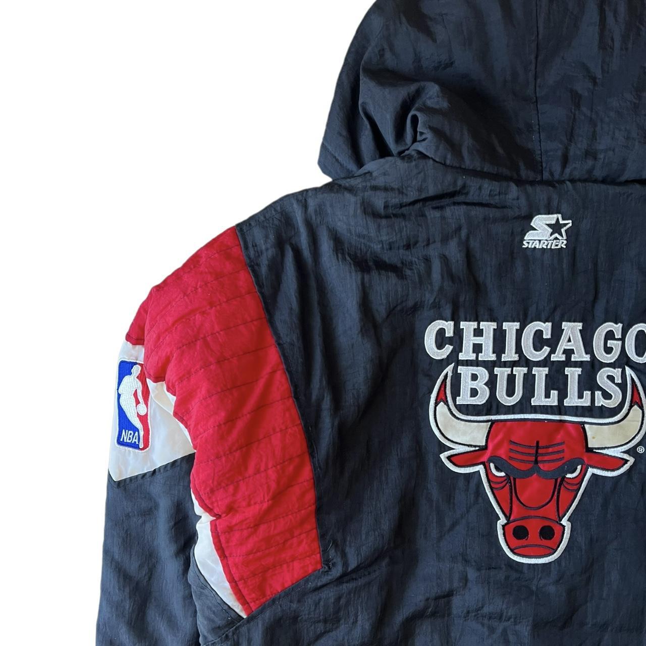 1990s Starter Chicago Bulls Puffer Starter Jacket... - Depop