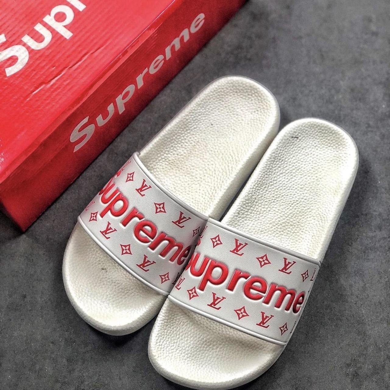 Supreme sliders red pengest sliders ever hmu for - Depop