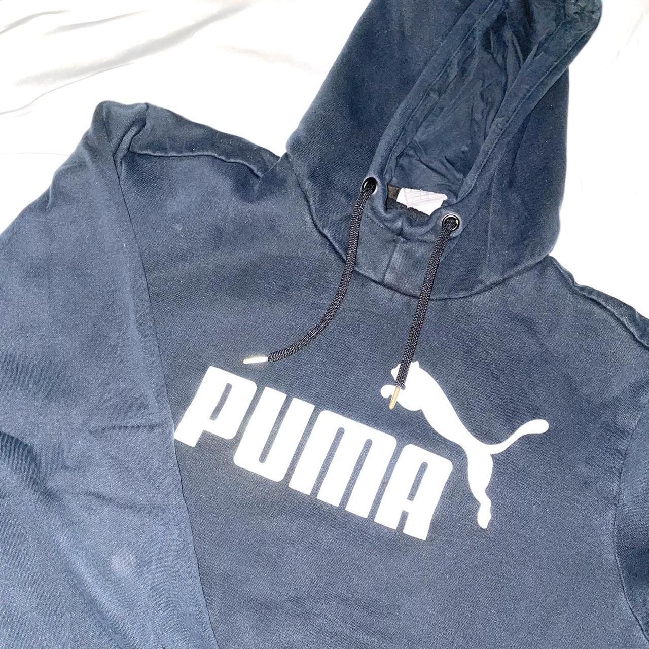 Puma Men's Black and White Hoodie | Depop