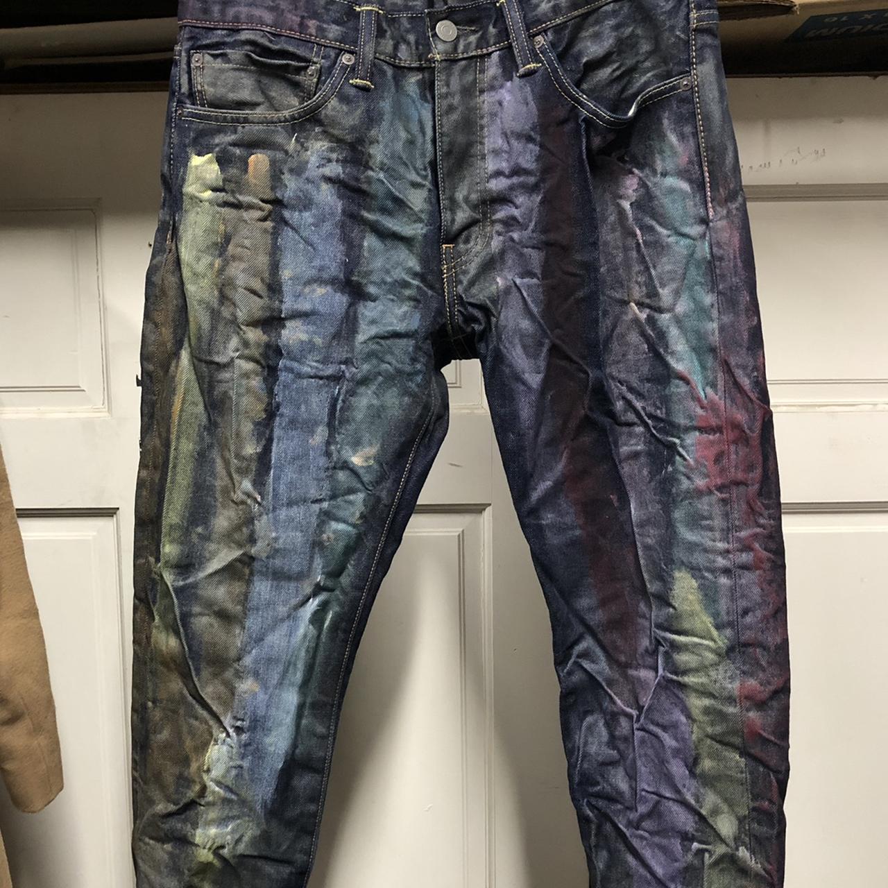 Hand painted LEVIS jeans Multi-colored