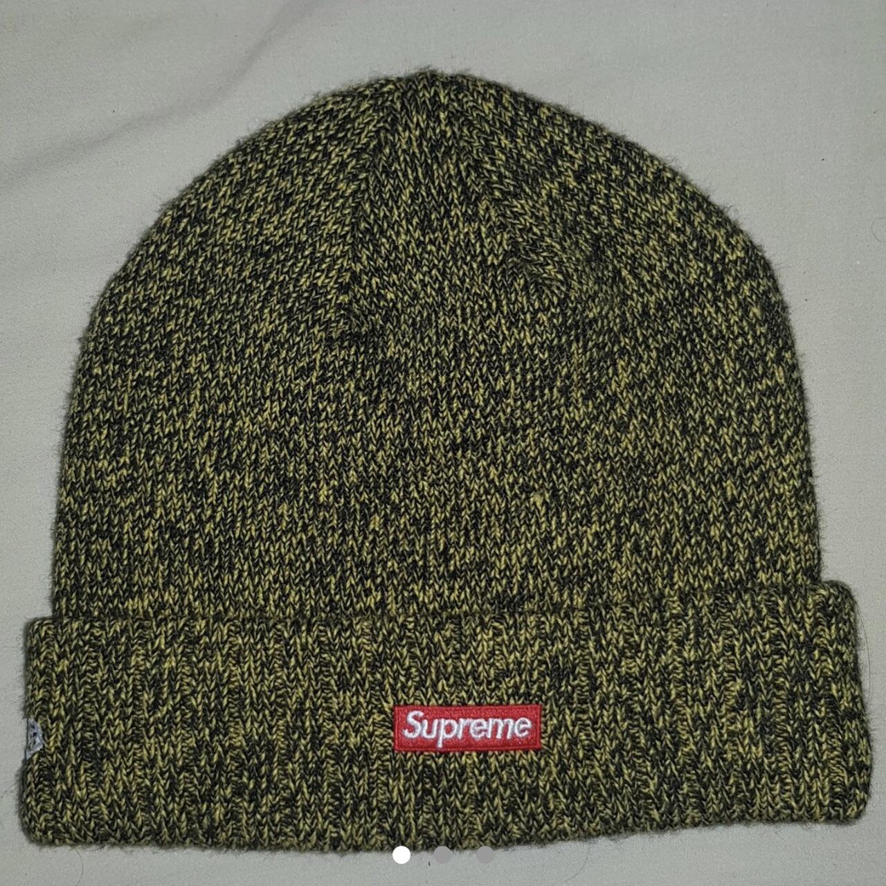 Supreme New Era Arc Logo Beanie Yellow FW18 small... - Depop