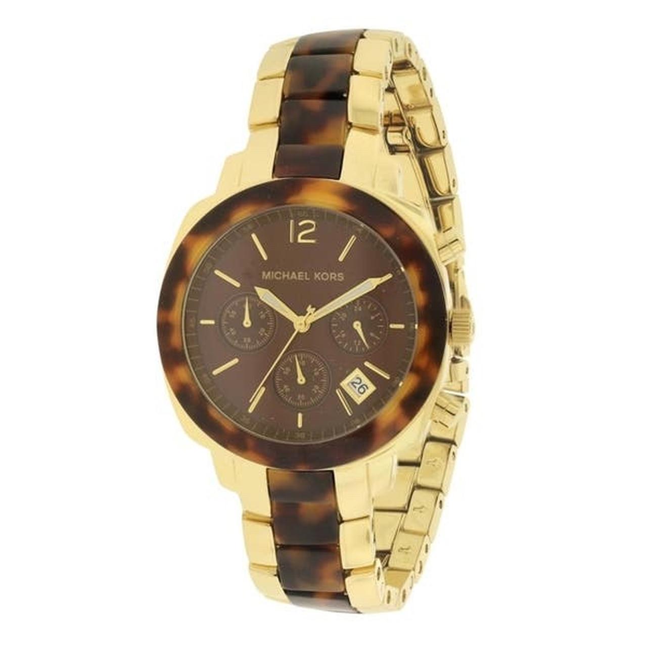 Michael kors tortoise and best sale gold watch