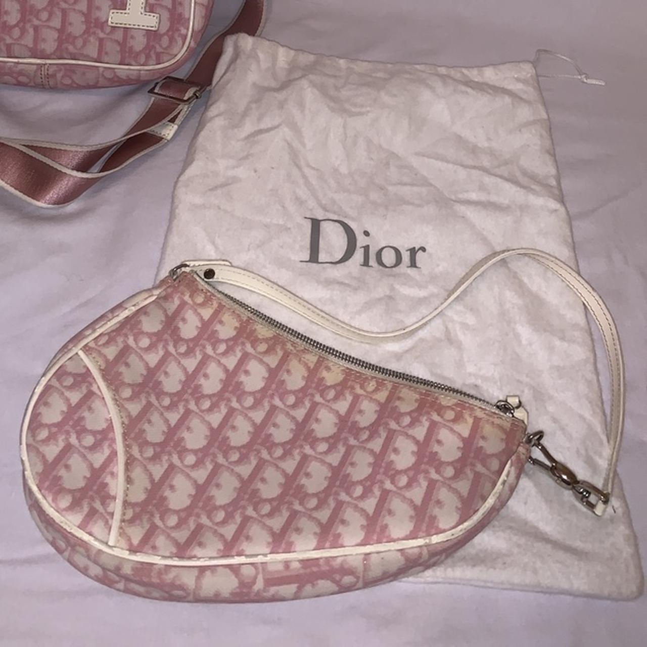 Authentic vintage Christian Dior pink and white - Depop