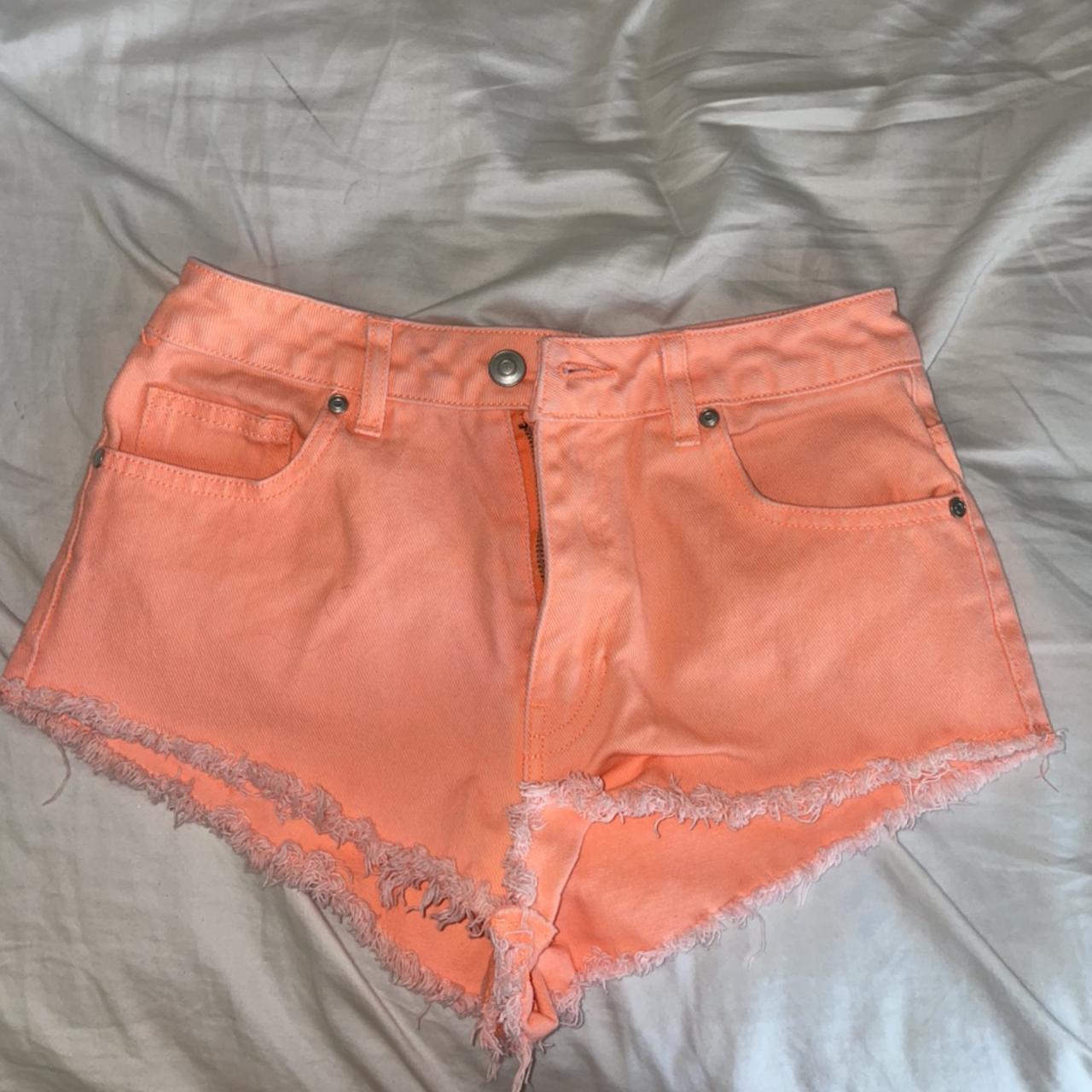 Forever 21 Women's Orange and Pink Shorts Depop