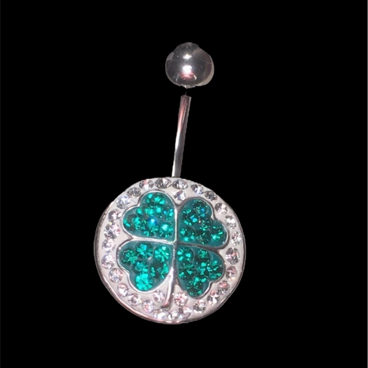 Jeweled Shamrock Belly Button Ring Brand:Body... - Depop