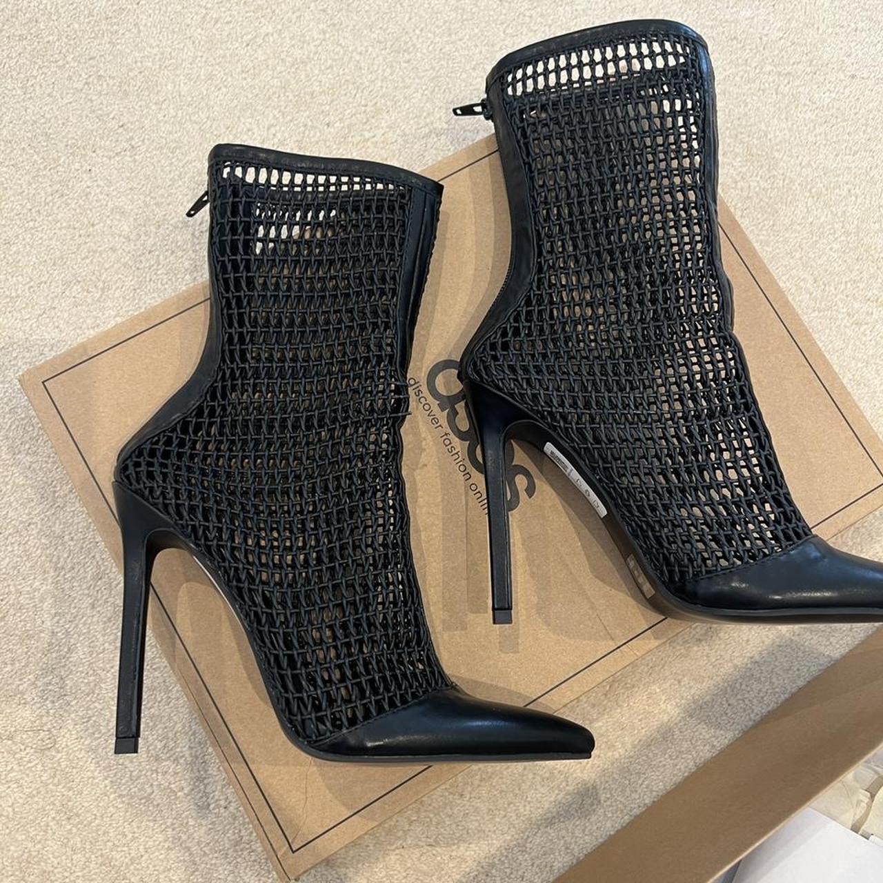 ASOS DESIGN TTYA high-heeled mesh boots in... - Depop