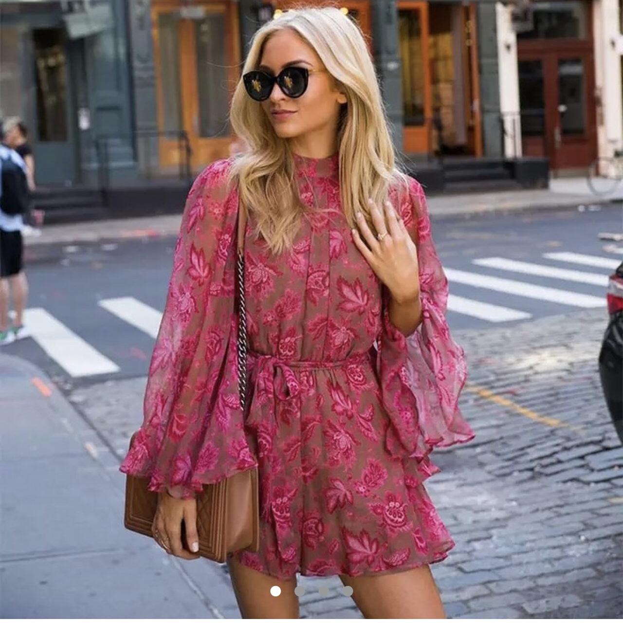 HALLEY ruffle layered pink floral playsuit WAS £60... | Depop