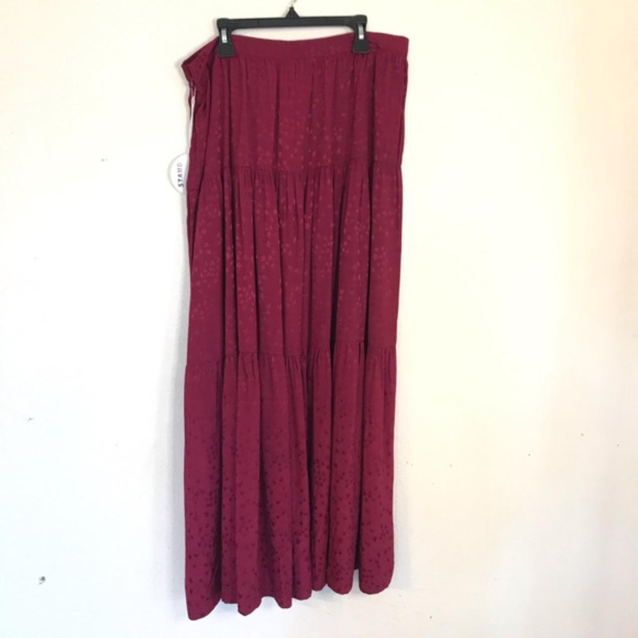 Staud Leo Tiered Skirt Color: Raspberry Invisible... - Depop