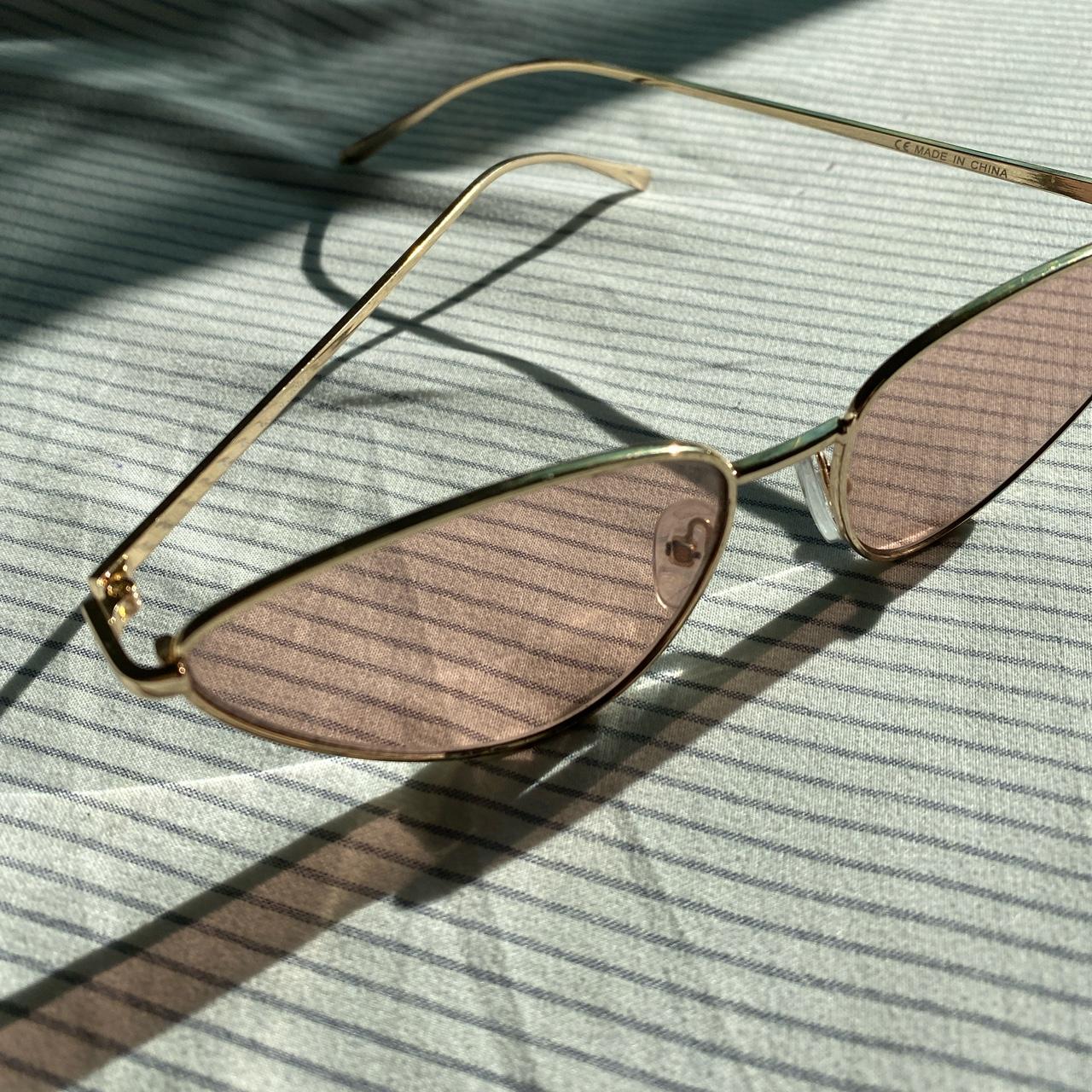 Bershka pink & gold sunnies Cat eye fit I love... Depop