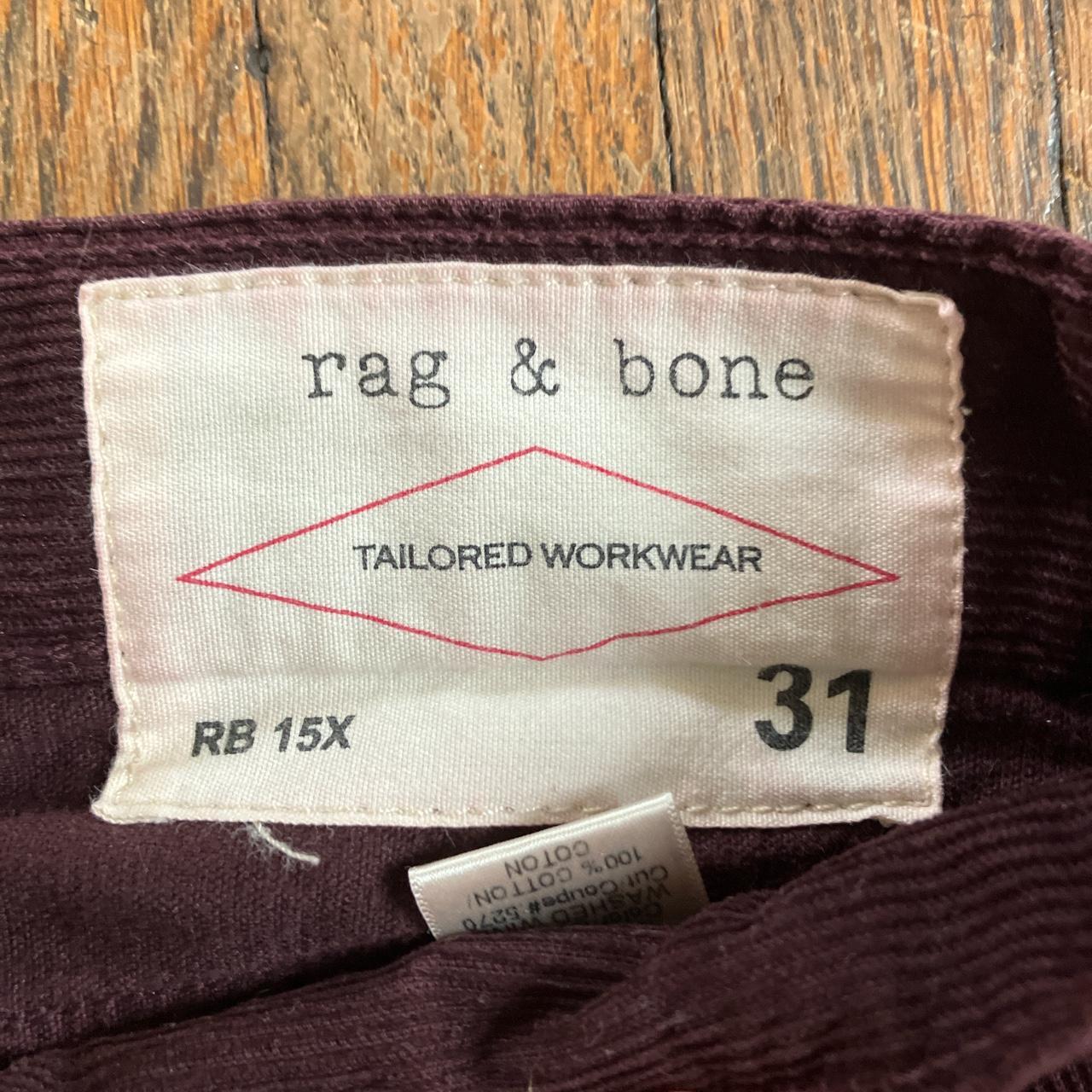 RAG & BONE WORKWEAR BURGUNDY CORDUROY (SIZE... Depop
