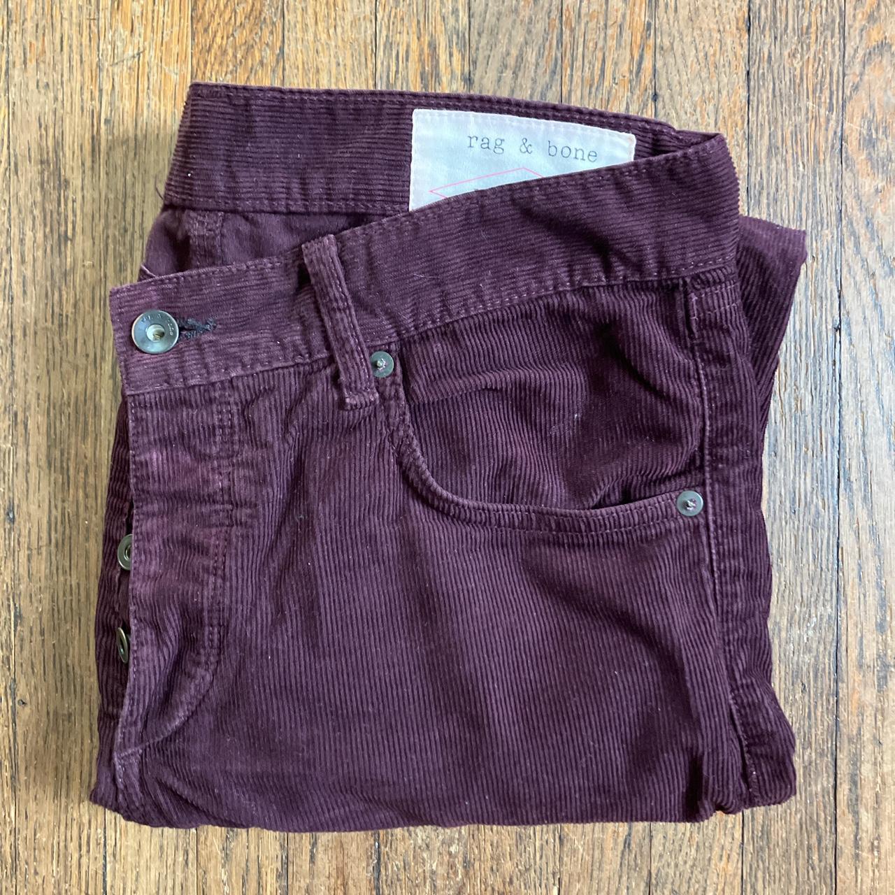 RAG & BONE WORKWEAR BURGUNDY CORDUROY (SIZE... Depop