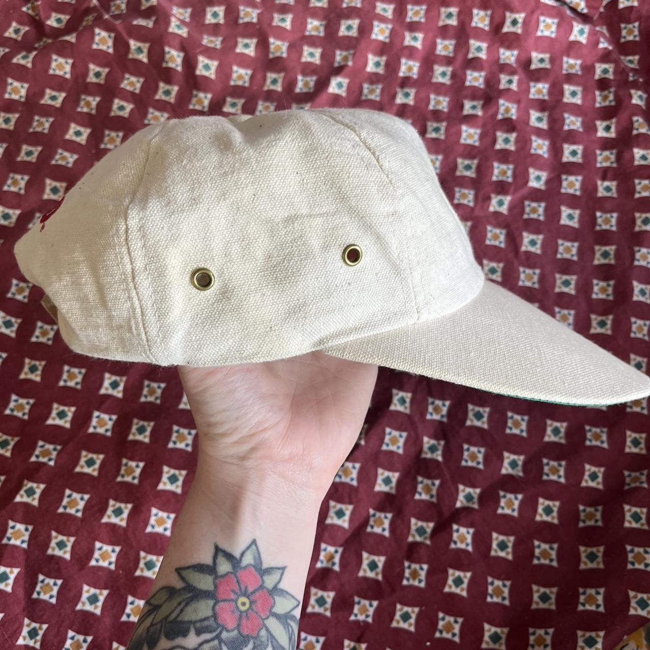 Vintage LL Bean Duckbill Hat USA White Long Bill