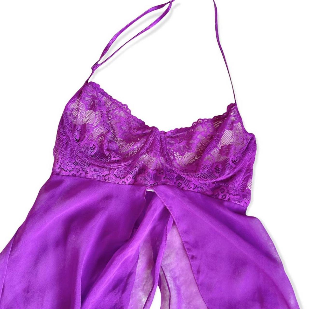 Fredricks of Hollywood Purple Halter Lacey Bra Fairy... - Depop