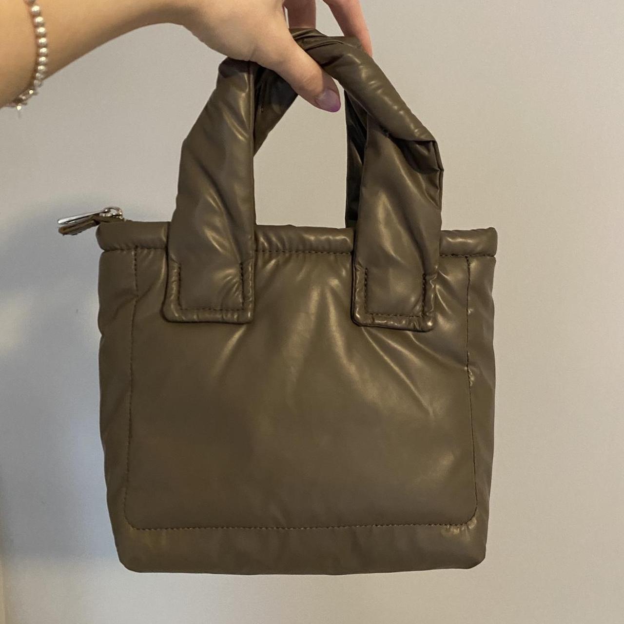 Zara puffer mini tote bag 🤎 color is a brown/grey... Depop