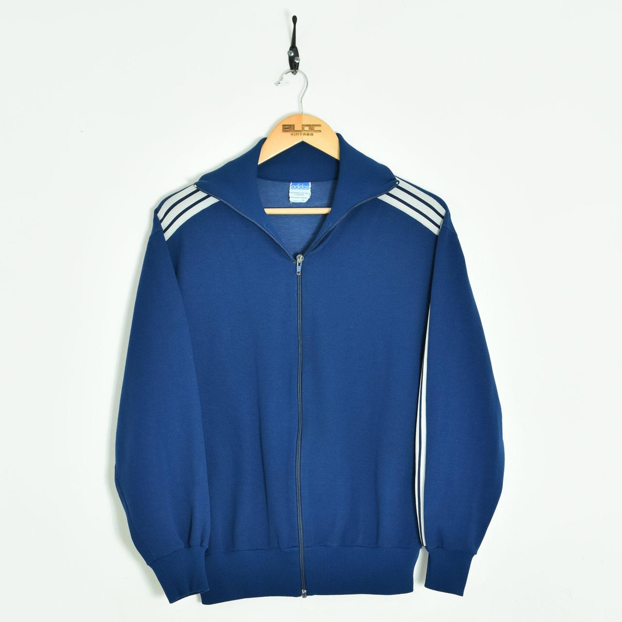 Blue 1980's Adidas West Germany tracksuit top. ... - Depop