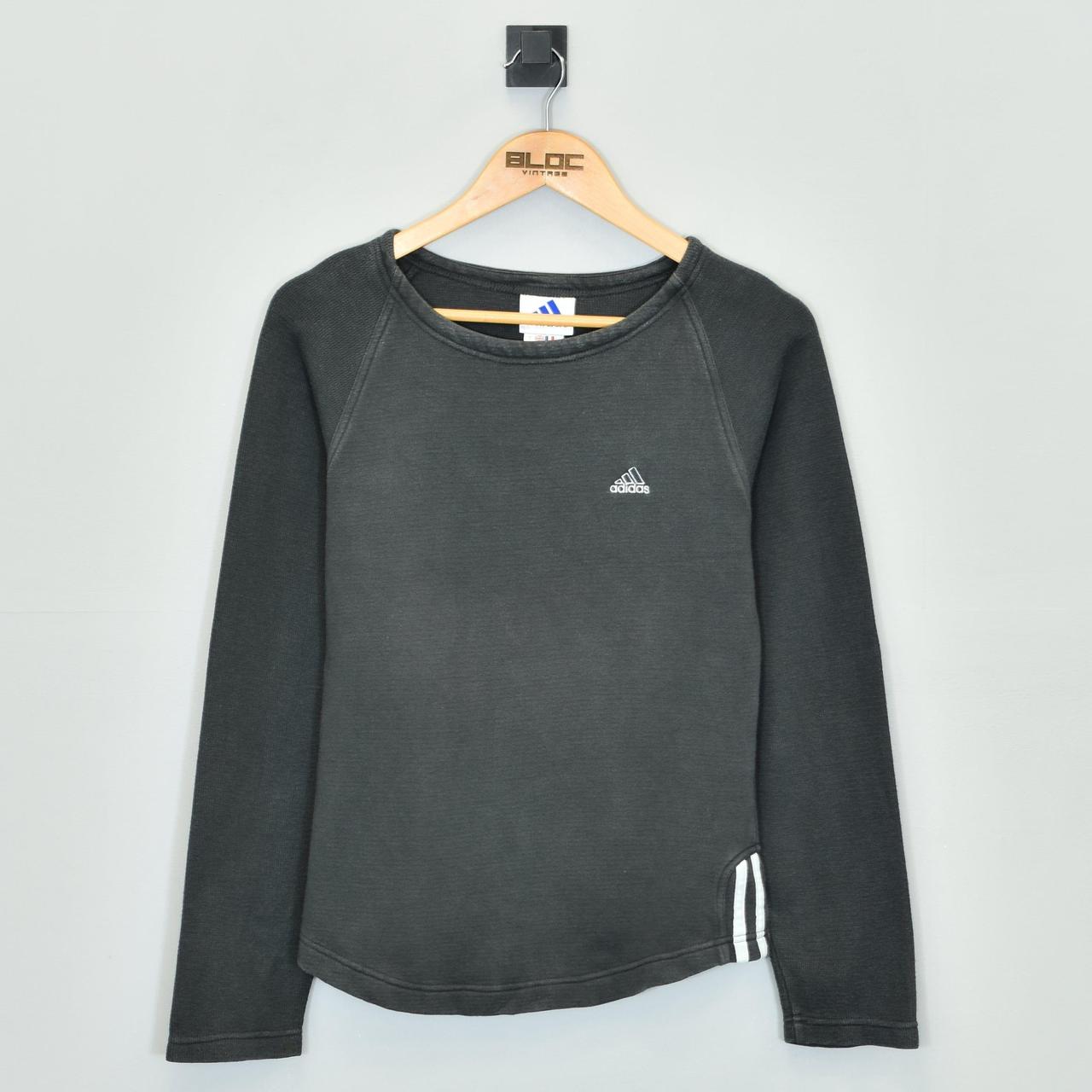 Black 1990's Women's Adidas sweatshirt... - Depop