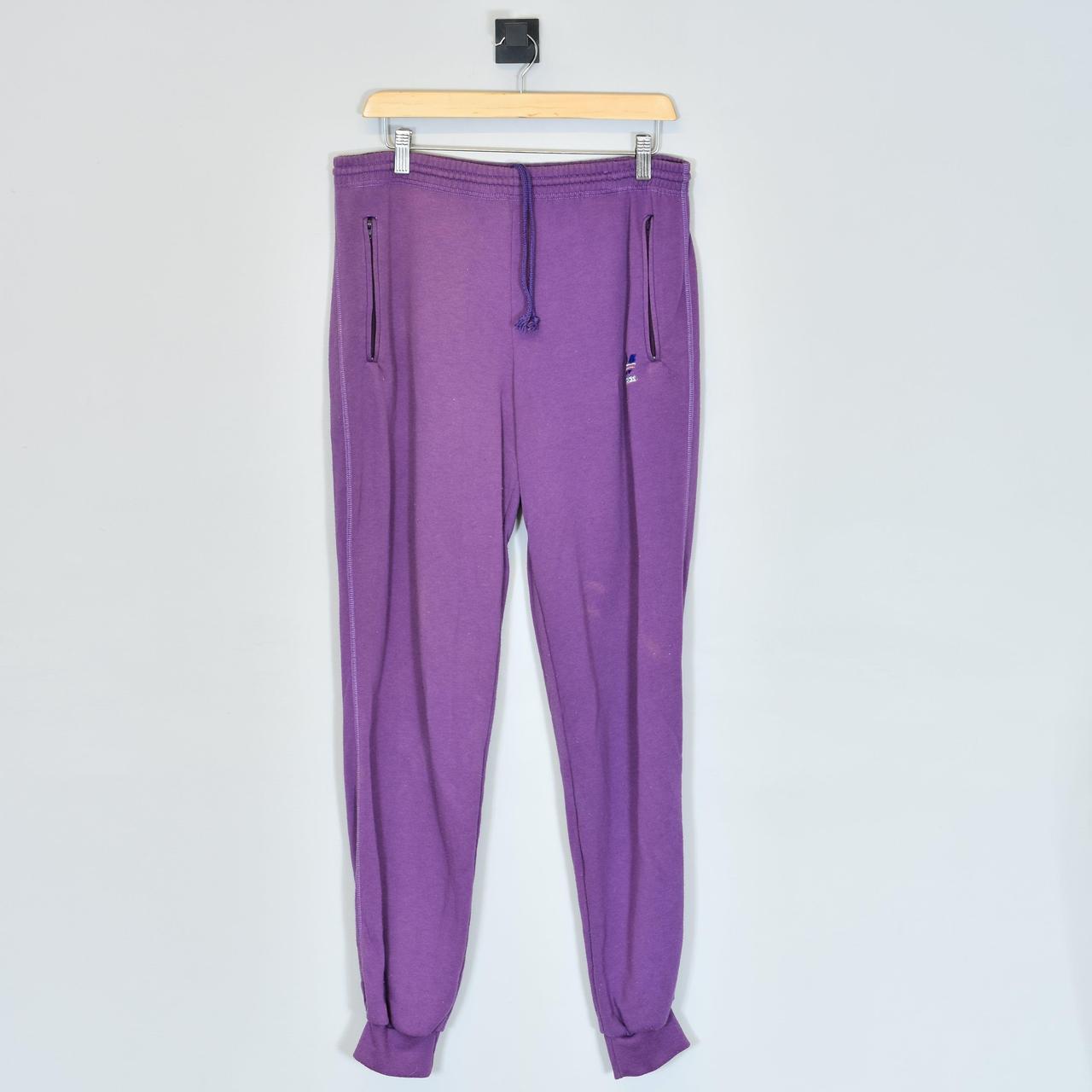 Vintage Adidas Tracksuit Bottoms Purple... Depop