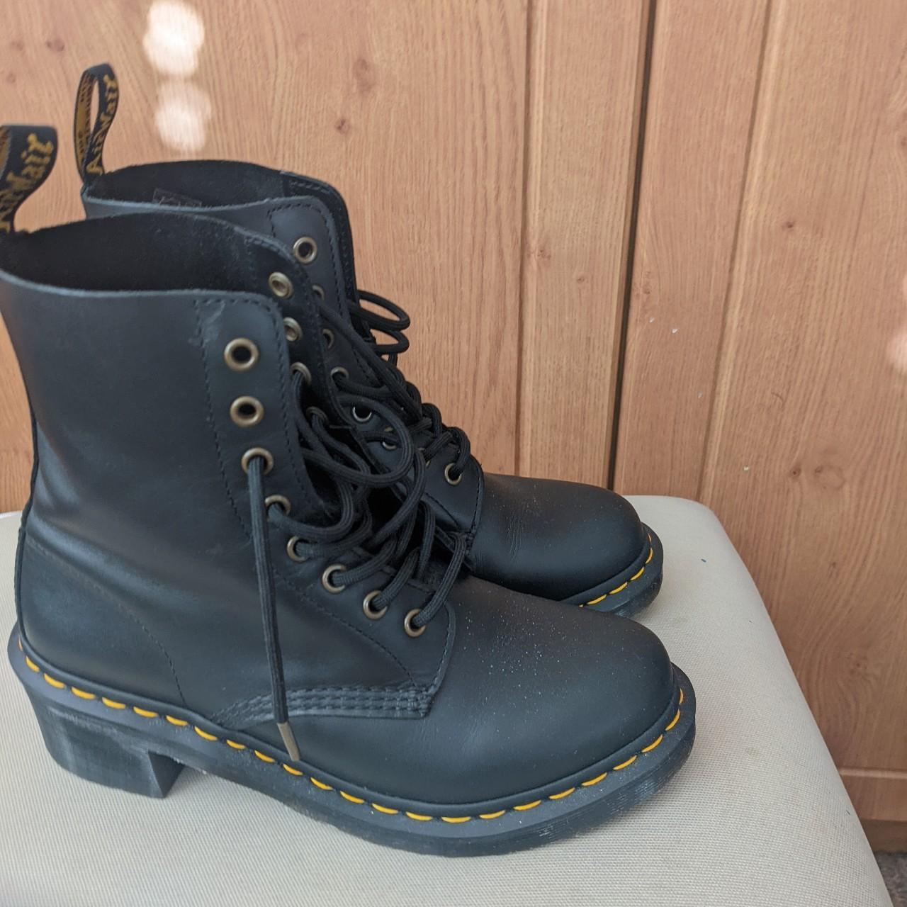 Dr Martens clemency leather heeled lace up boots.... - Depop
