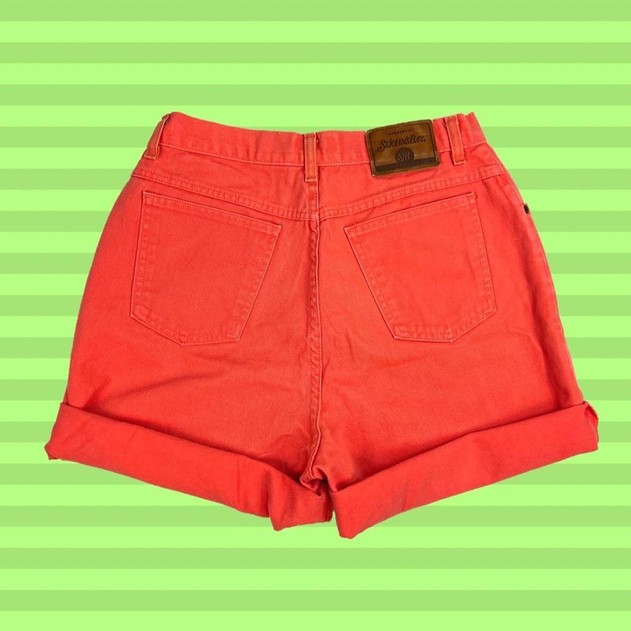 Mom Shorts Orange Jeans Shorts Womens Vintage Made In USA HIgh