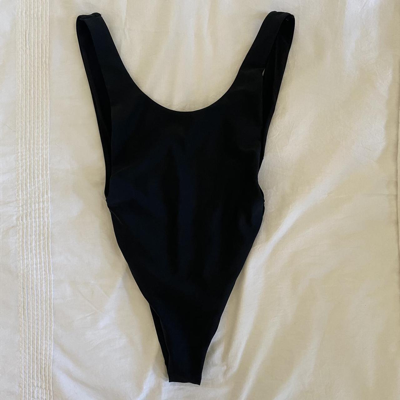 Aerie one piece black swimsuit with scoop back Very... - Depop