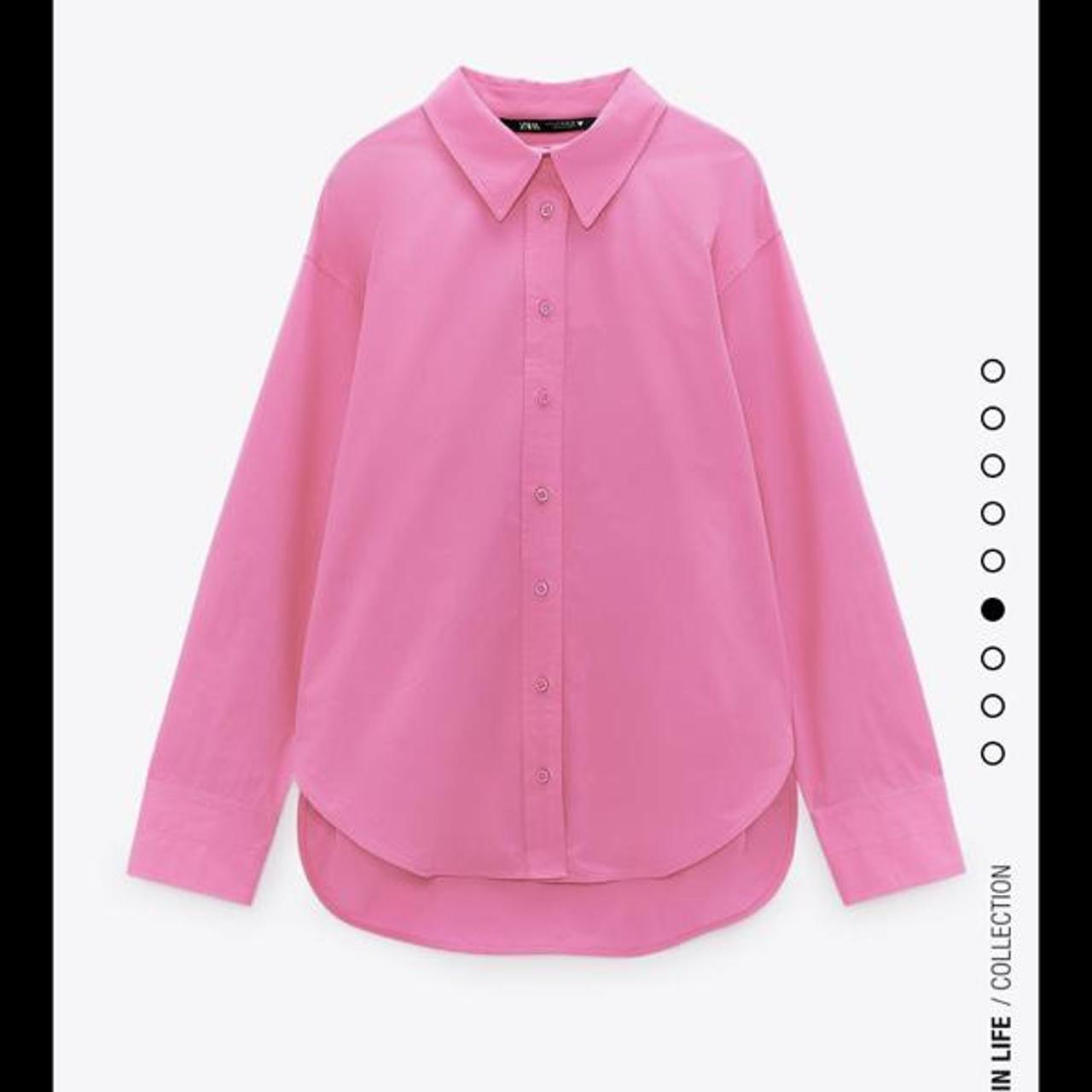 zara oversized pink shirt