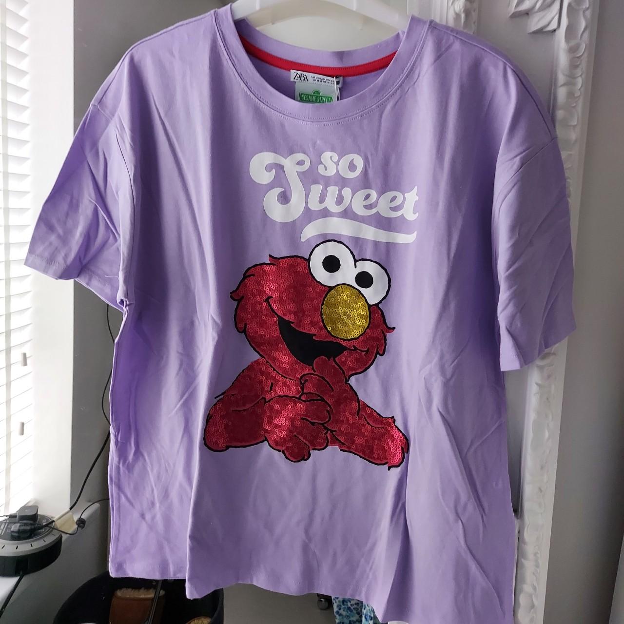 Zara sesame Street Purple t shirt Size... - Depop
