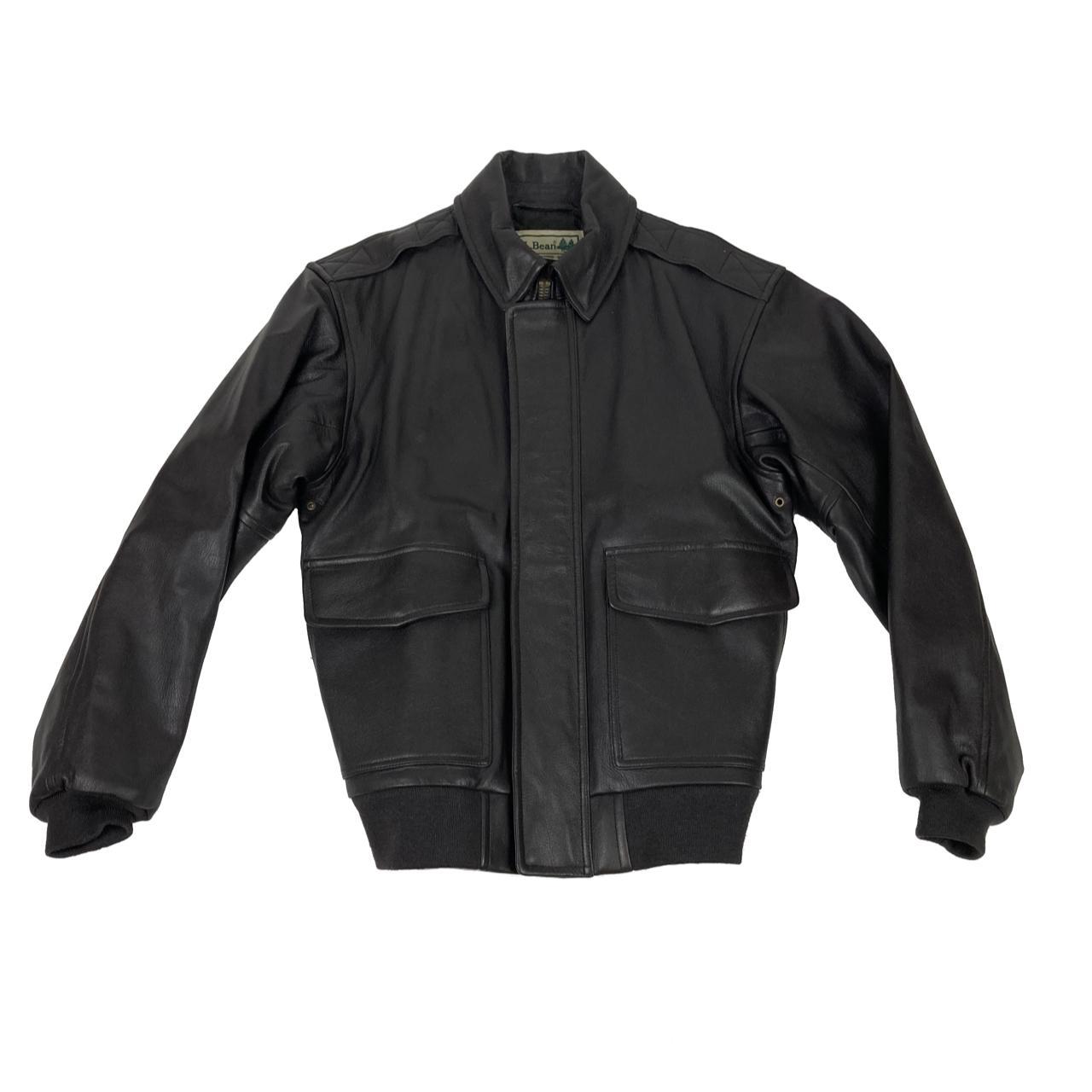 L.L. Bean Thinsulated Goatskin Leather Bomber Jacket... - Depop