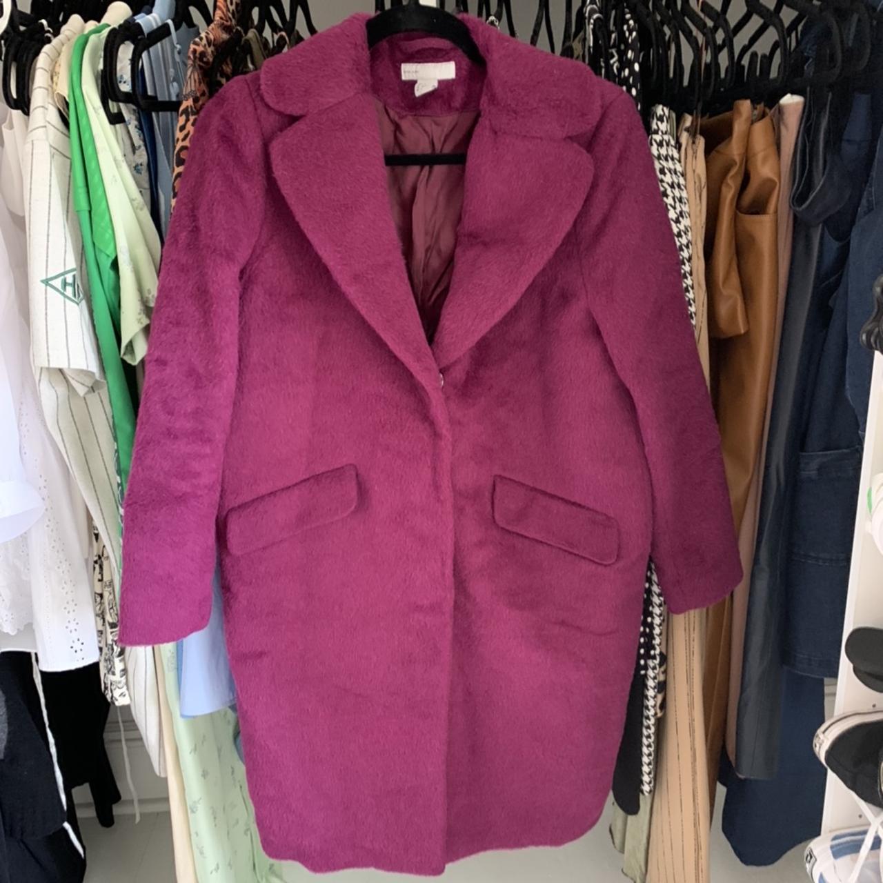 h&m purple coat