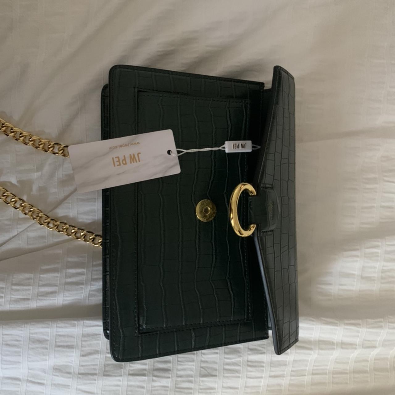 JW PEI Mini Flap Crossbody- Sage Green Croc light - Depop