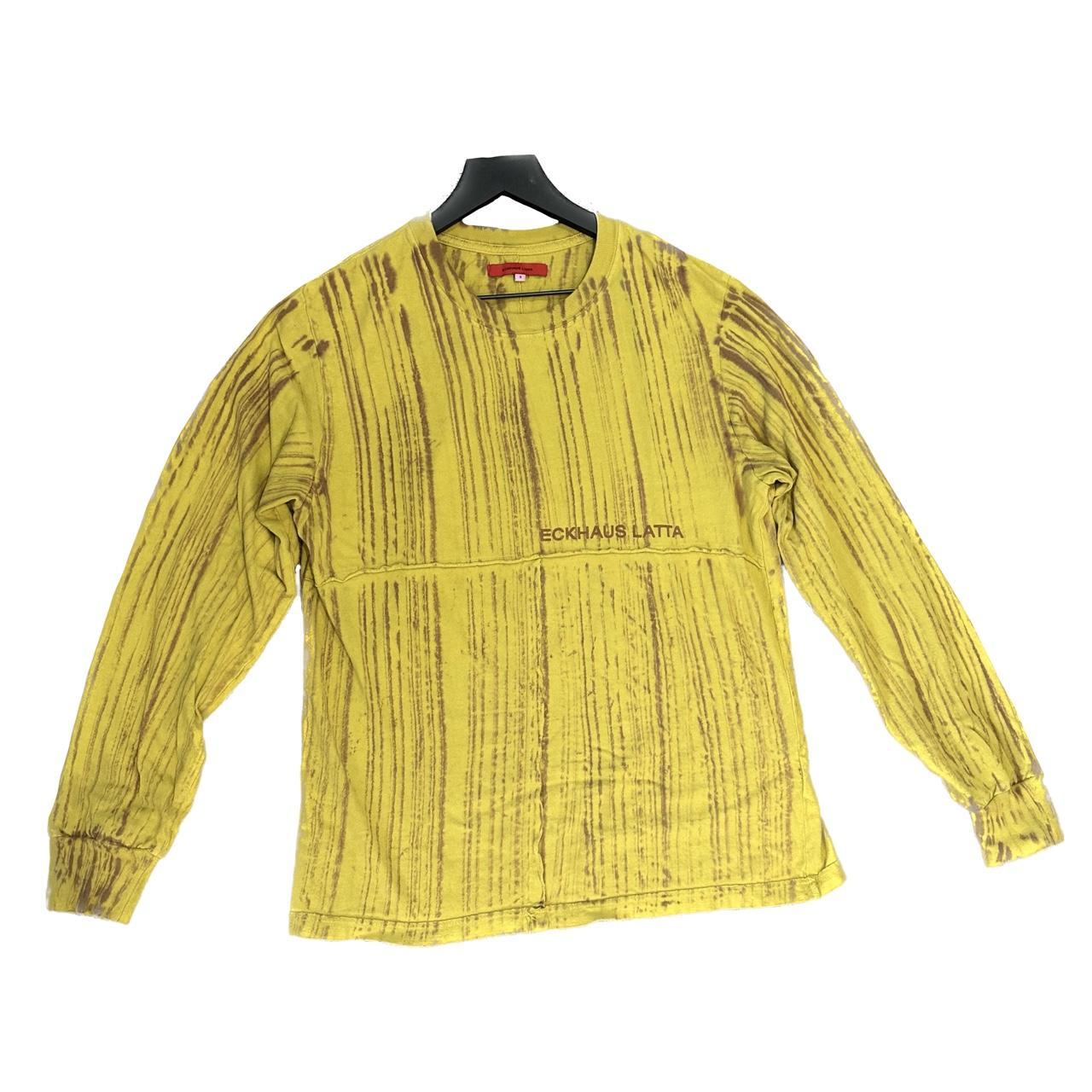 Eckhaus Latta Men's Yellow and Burgundy T-shirt
