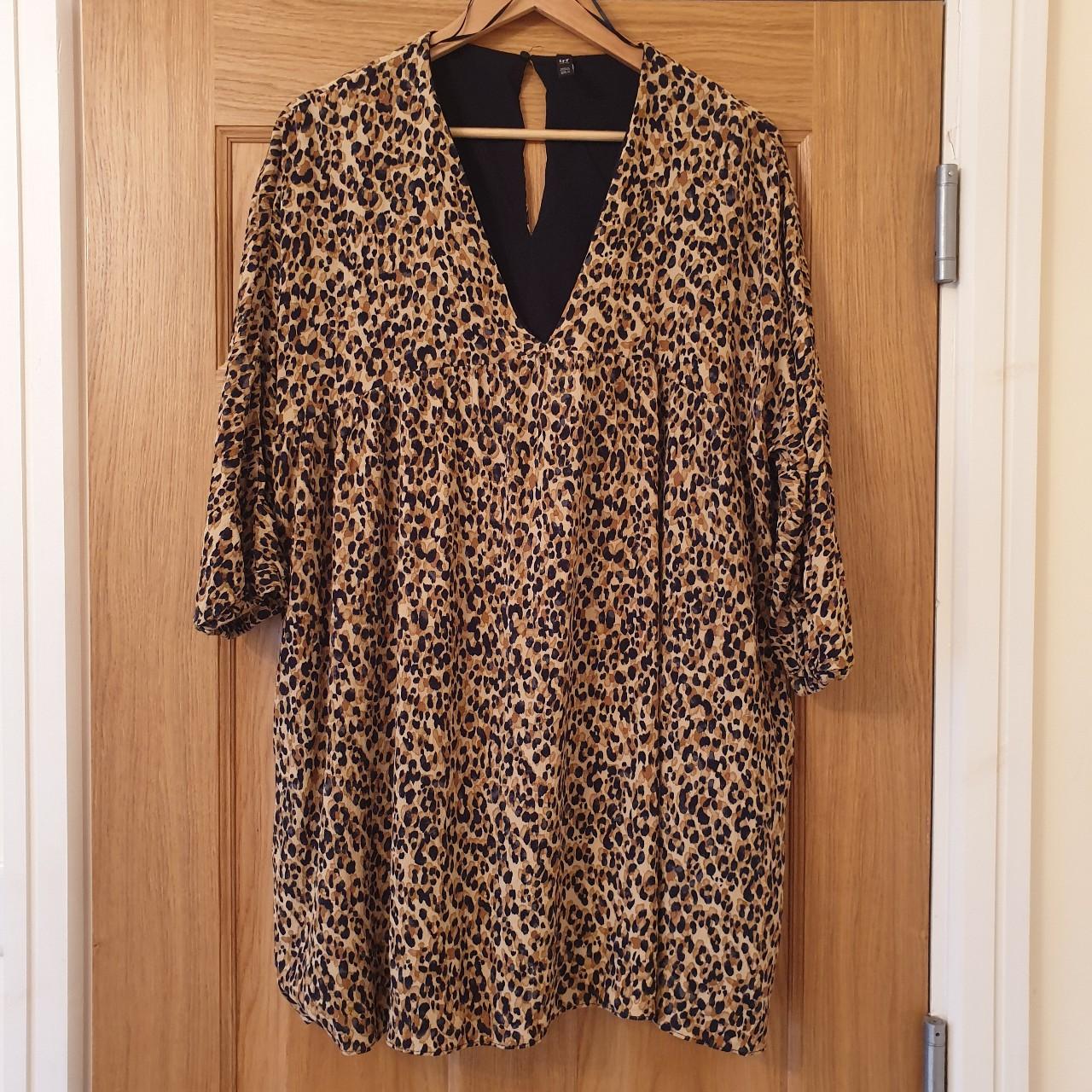 zara leopard print smock dress