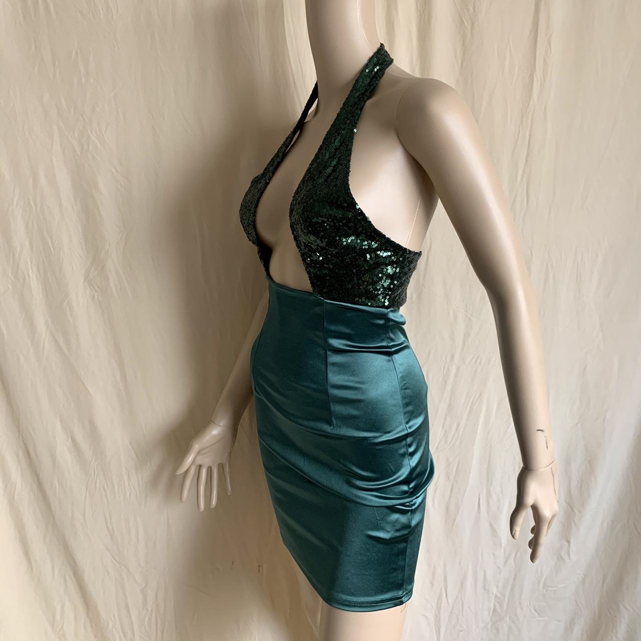 PrettyLittleThings Sexy Sequin Satin Dress Color is... Depop