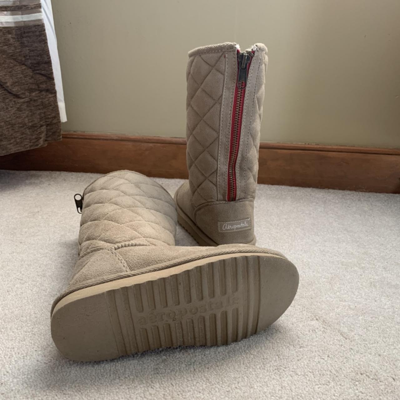 Aeropostale Faux Suede Slipper Boots with Faux Fur... Depop