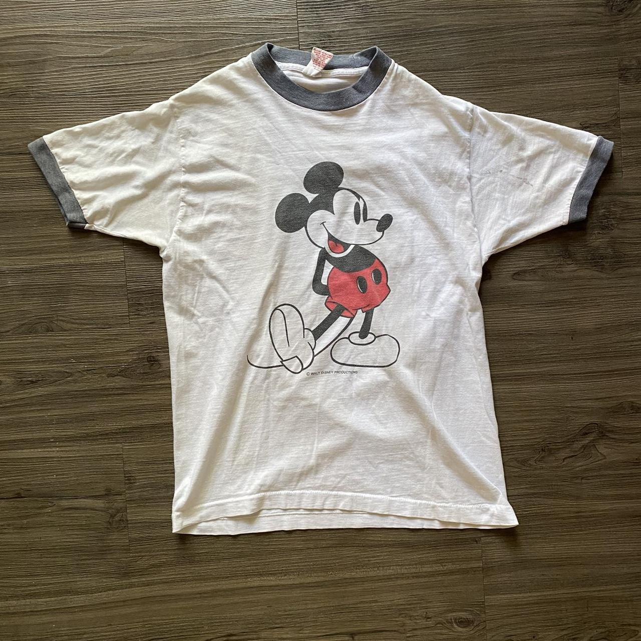 Vintage 70’s/80’s Disney Mickey Mouse ringer... - Depop